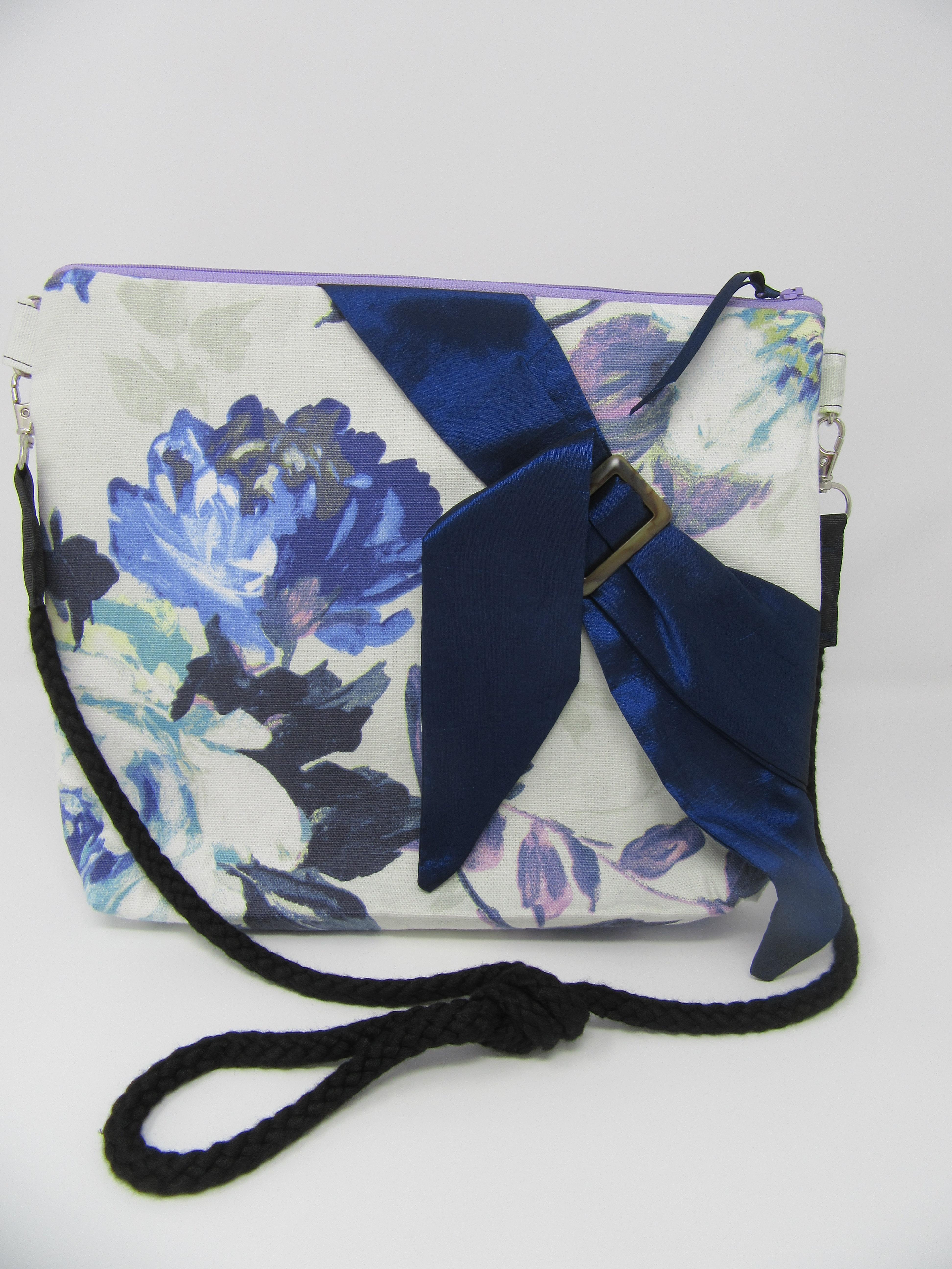 Blue rose bag with large bow