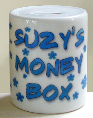 9.5cm high Ceramic Printable  Money Box