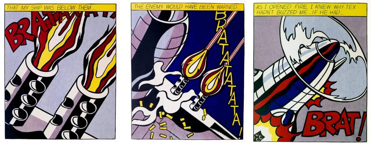 after Roy Lichtenstein - As I opened fire...