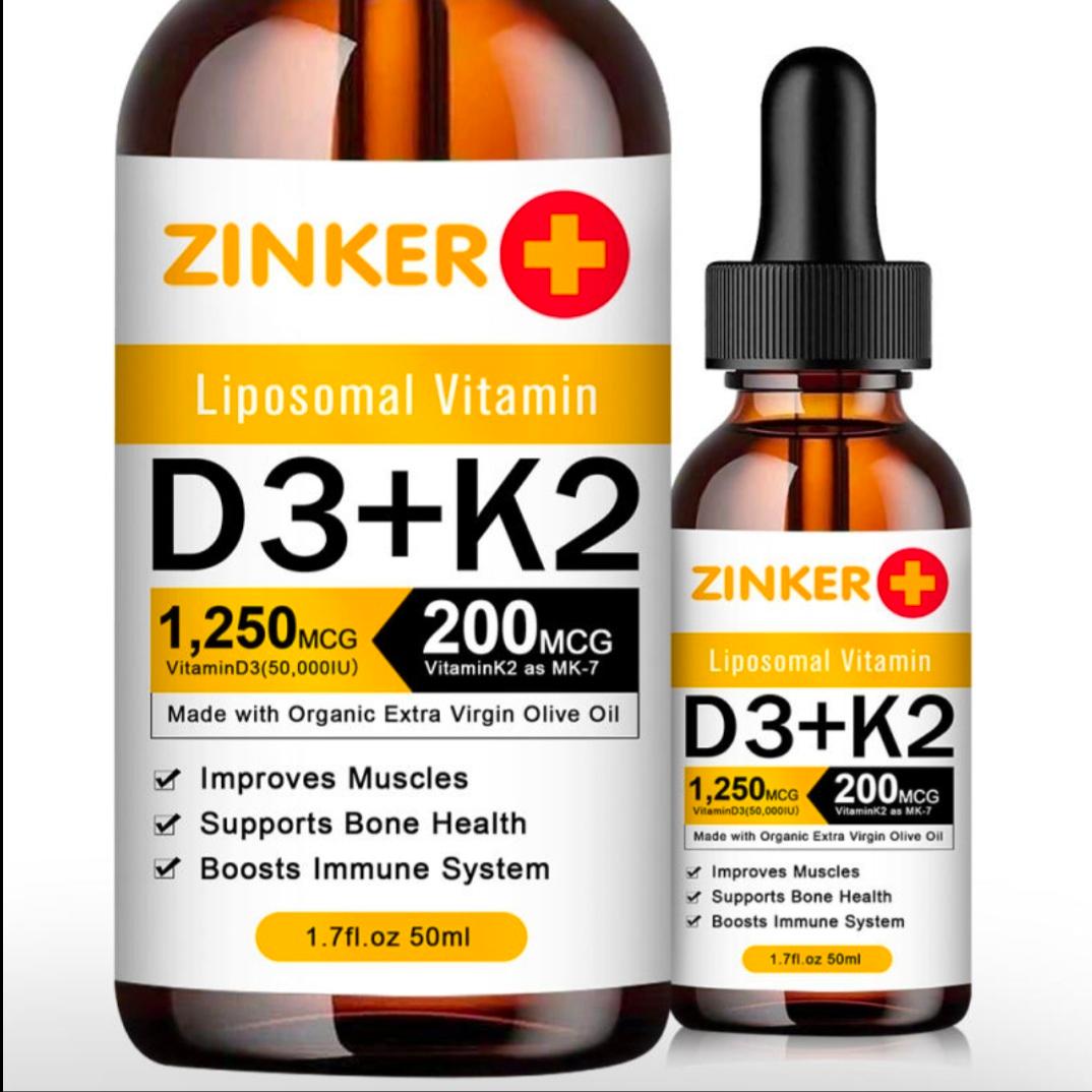 Liposomal Vitamin D3 50,000iu + K2 MK-7 Maximum Strength & Immunity Drops 50ml