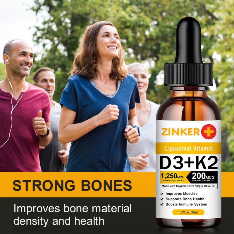 Liposomal Vitamin D3 50,000iu + K2 MK-7 Maximum Strength & Immunity Drops 50ml