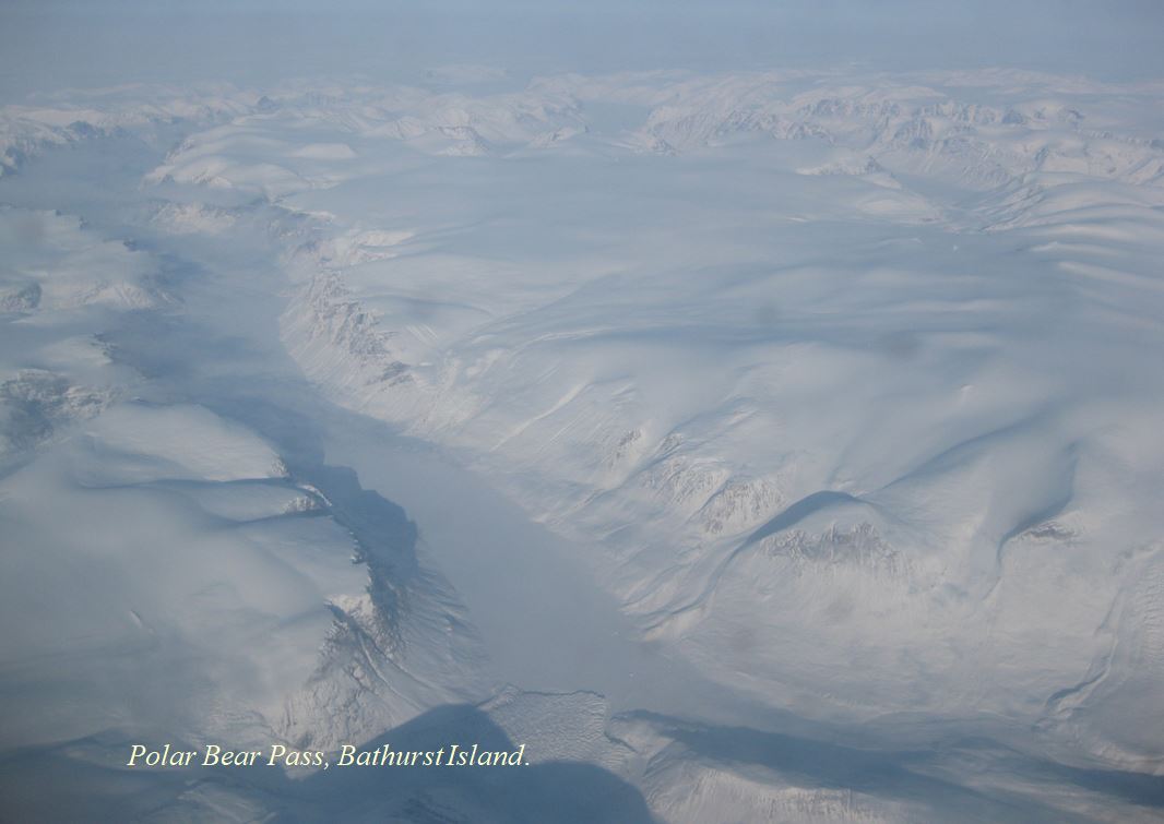 Picture taken shows Polar Bear Pass from the air, we will be navigating this terrain!