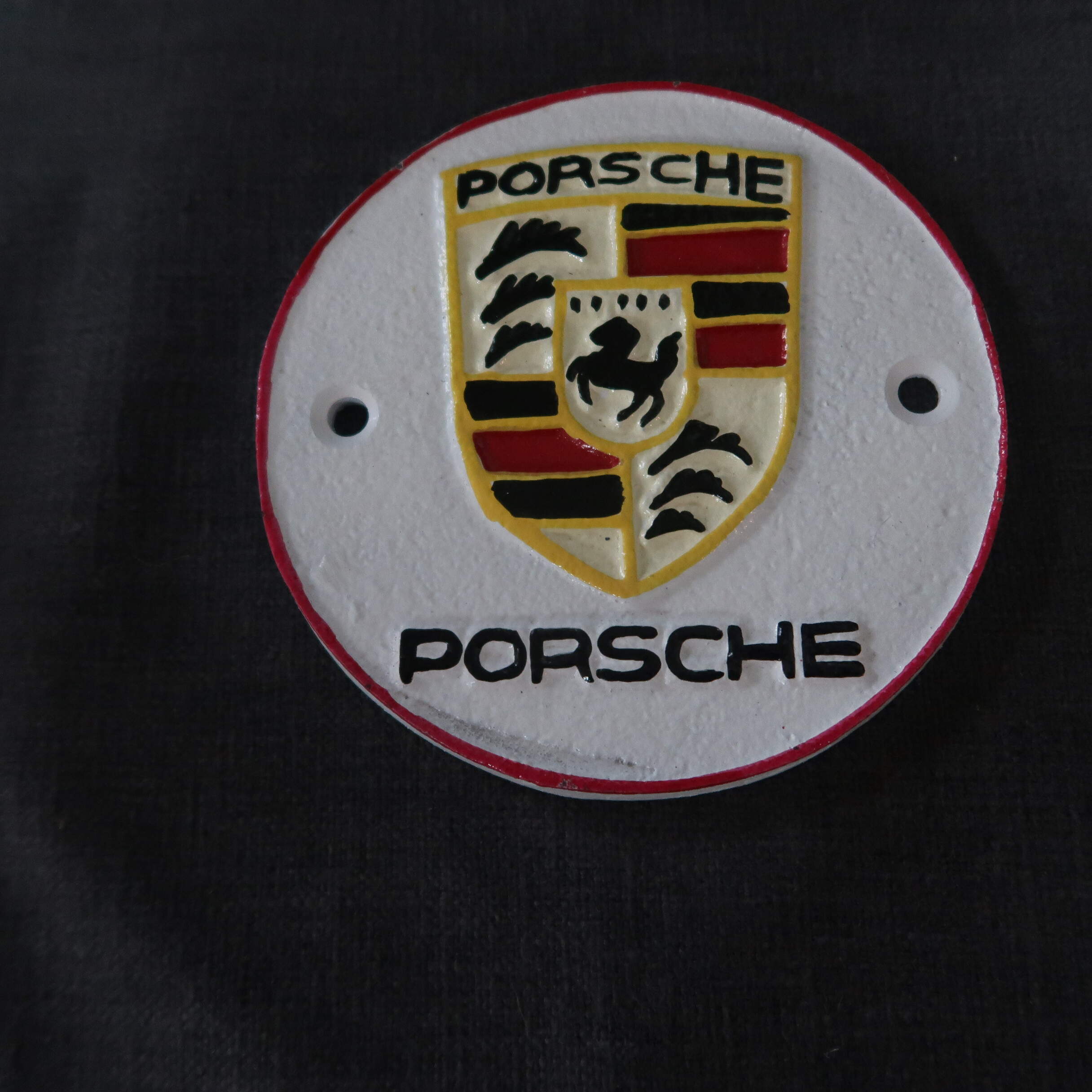 Cast iron wall plaque Porsche.