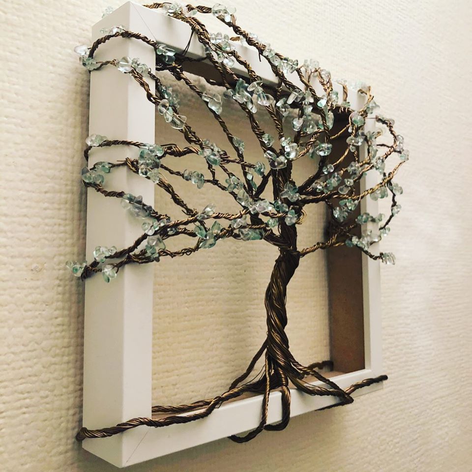 Triptych of Trees in white frames