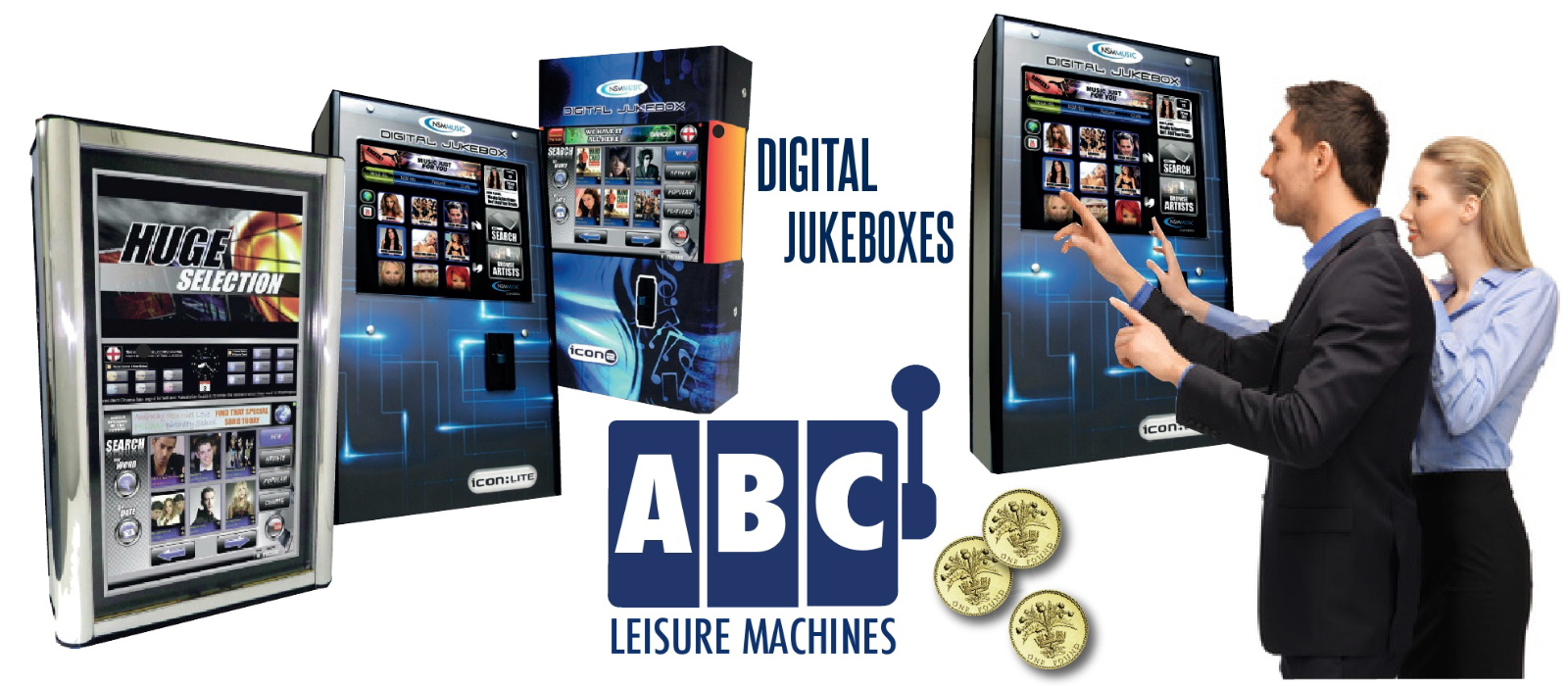 Digital juke box suppliers ABC Leisure Machines Newton Stewart, Dumfries and Galloway