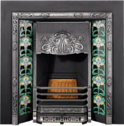 art nouveau tiled fireplaces by Fireplaces Direct of Springholm, Castle Douglas