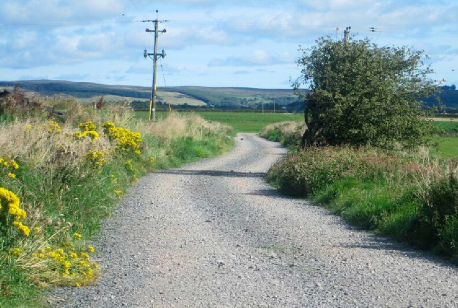 Access road construction by Torbet Plant of Stranraer