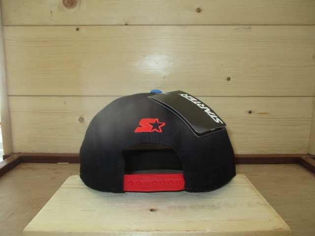 Starter Cap - Black cap with patterned Starter logo (Adjustable)