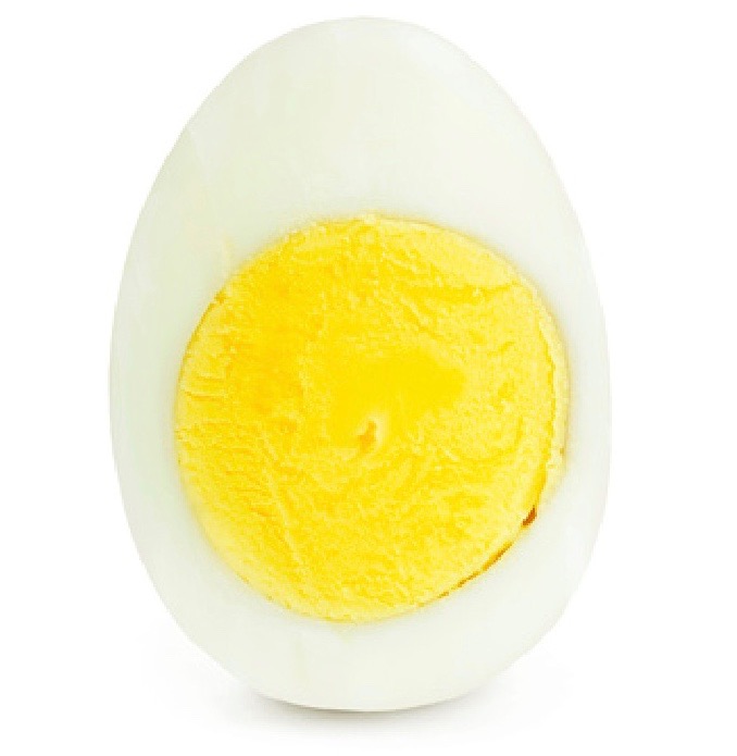 A lovely yellow-yolked organic boiled egg