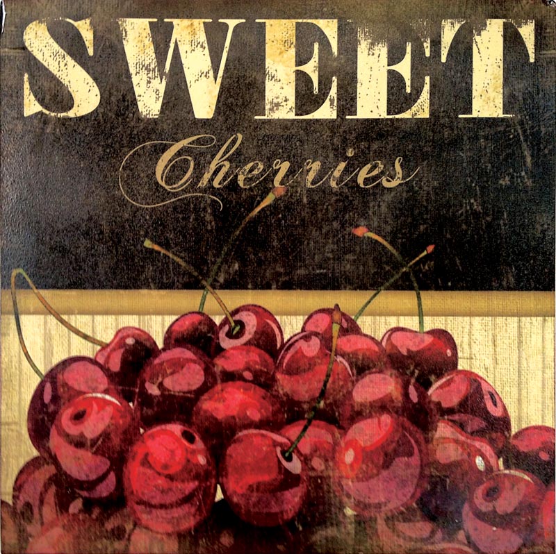 Wall plaque with cherries