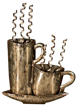 Two steaming mugs