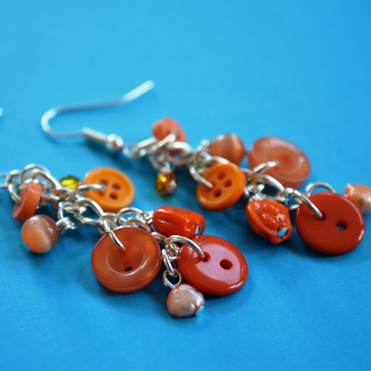 Button & Bead Earrings (Choice of Colours)