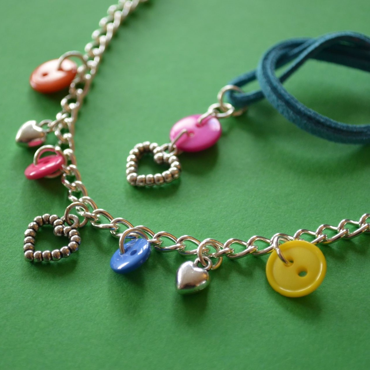 Heart Child’s Button Charm Necklace