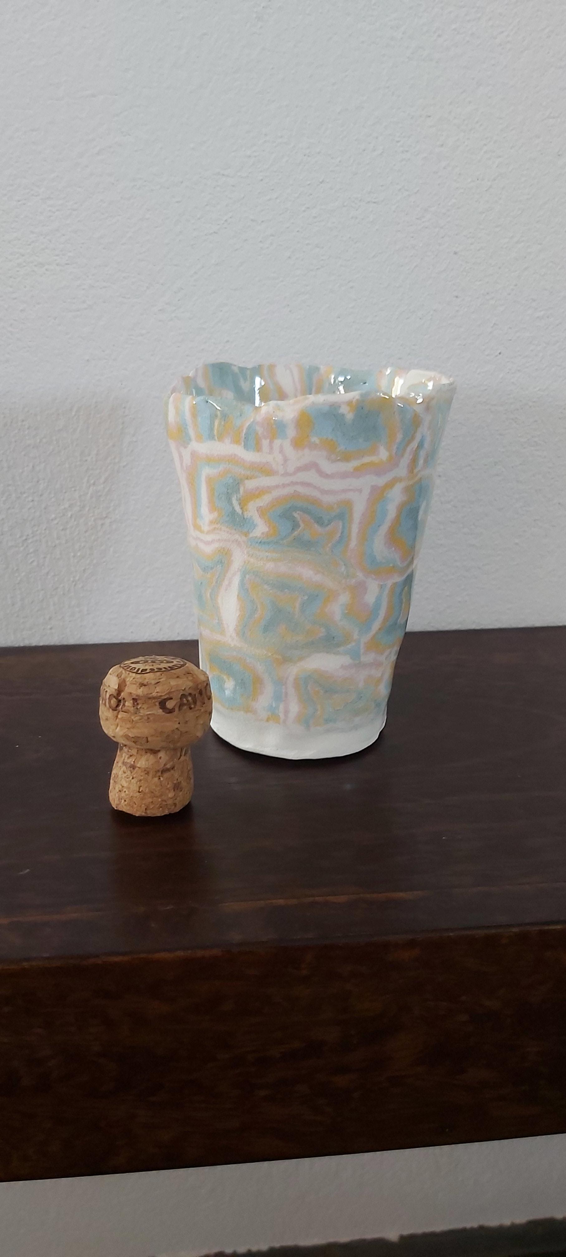 Nerikomi porcelain beaker/vase