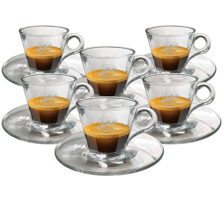 Vergnano Glass Espresso Cups Box of 6